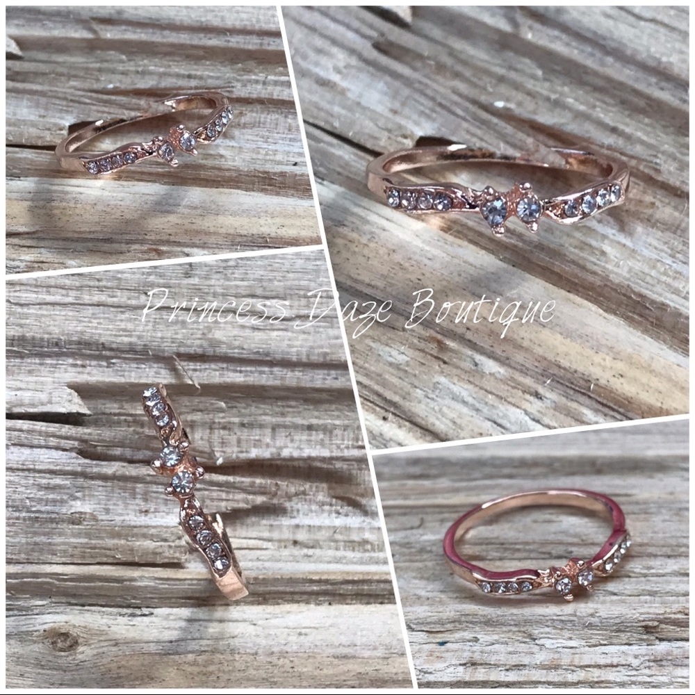 Rose Gold Diamond Cubic Zircon Ring